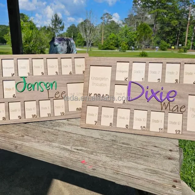 My First year or School Years wooden Photo Frame Custom Photo Display Board One Year Board