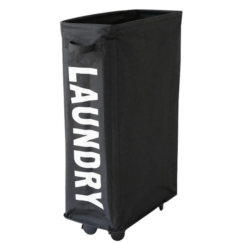 Collapsible Fabric Laundry Hamper Foldable Laundry Bag Handles Waterproof Washing Bag Laundry Storage Basket with Wheels