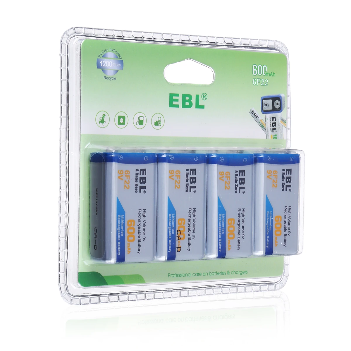 Завод EBL оптовая продажа модный дизайн 6f22 600 мАч 9 В литиево-ионные батареи