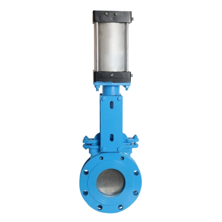 CQATMT Knife Gate Valve High Pressure Bidirectional Knife Gate Valves Pneumatic Ceramic Gate Valve With Bevel Gear