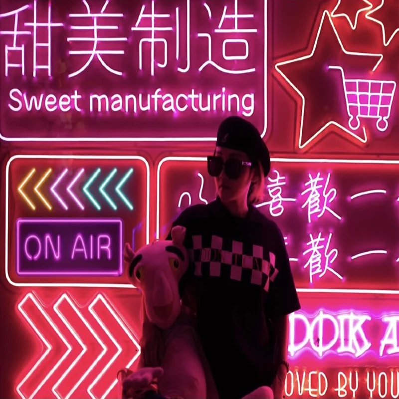 Неоновый ночник Логотип Акриловый неоновый свет фон Арка неоновый настенный светильник