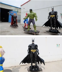 outdoor decoration life size movie superhero resin art cartoon figure fiberglass bat man statue sculpture for sale