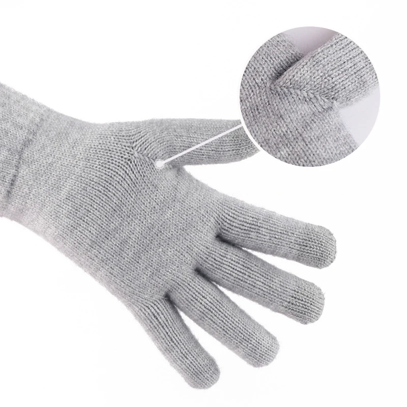 Women Knitted Gloves Winter New Full Finger Plus Fleece Cold Resistance Touch Screen Gloves Outdoor Sports Protective Mittens