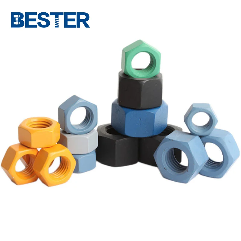High Tensile alloy steel fluoropolymer coating ASTM A194 2H Heavy Hex Nuts for B7 Bolt