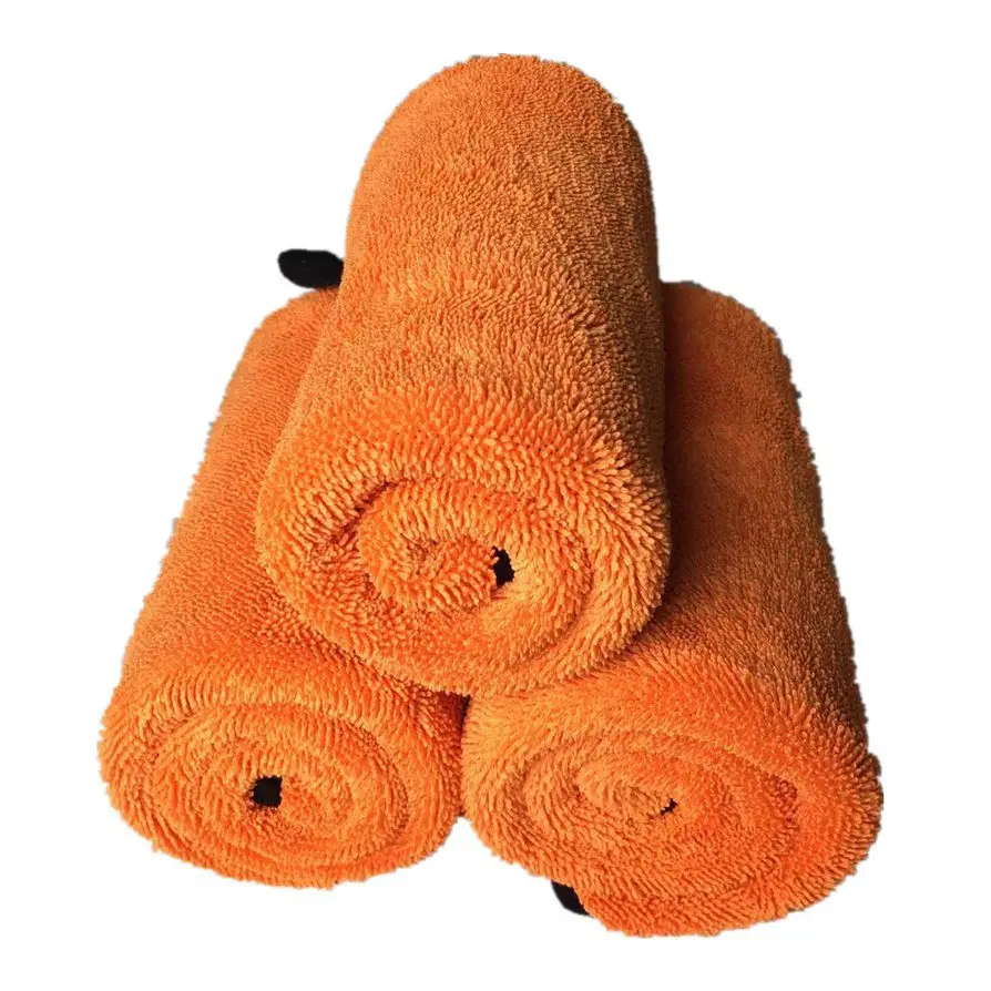 Edgeless microfiber 1200 1400 gsm wash car care microfibre detailing auto micro fiber cloths cleaning twisted loop drying Towels