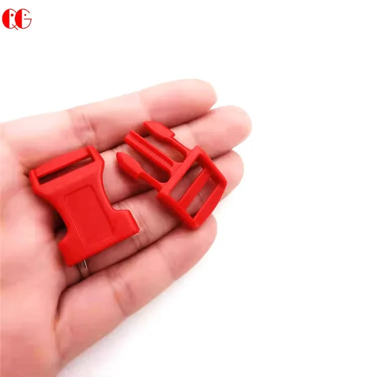 Customizable 20mm Red Curved Plastic Buckle Can Be Used for Pet Webbing Bracelet Parachute and Backpack
