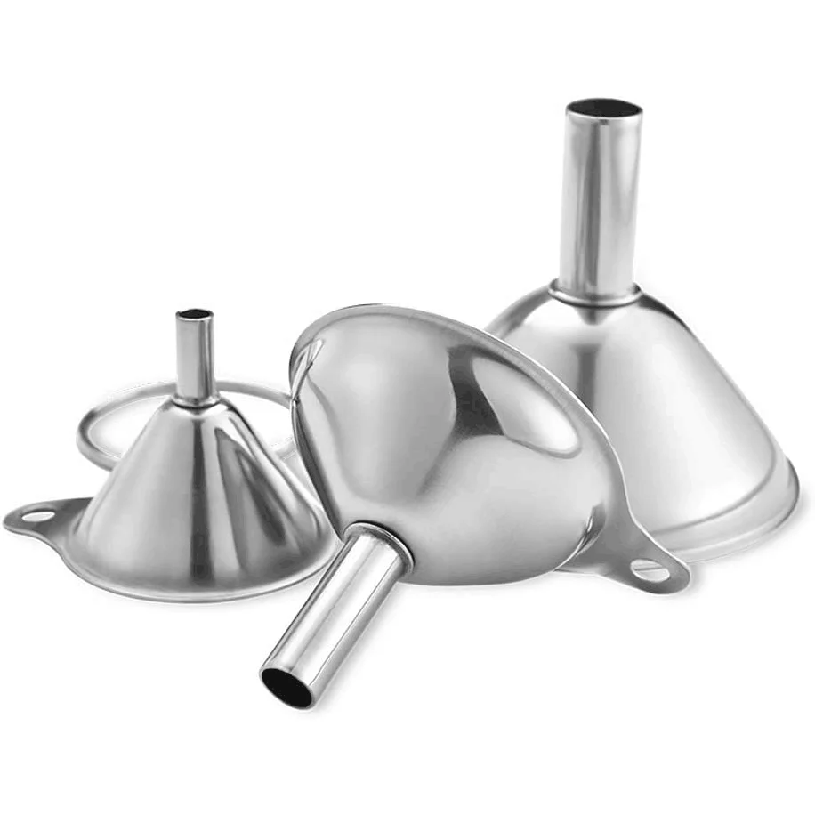 3pcs Mini Filling Kitchen Funnel Stainless Steel Funnels