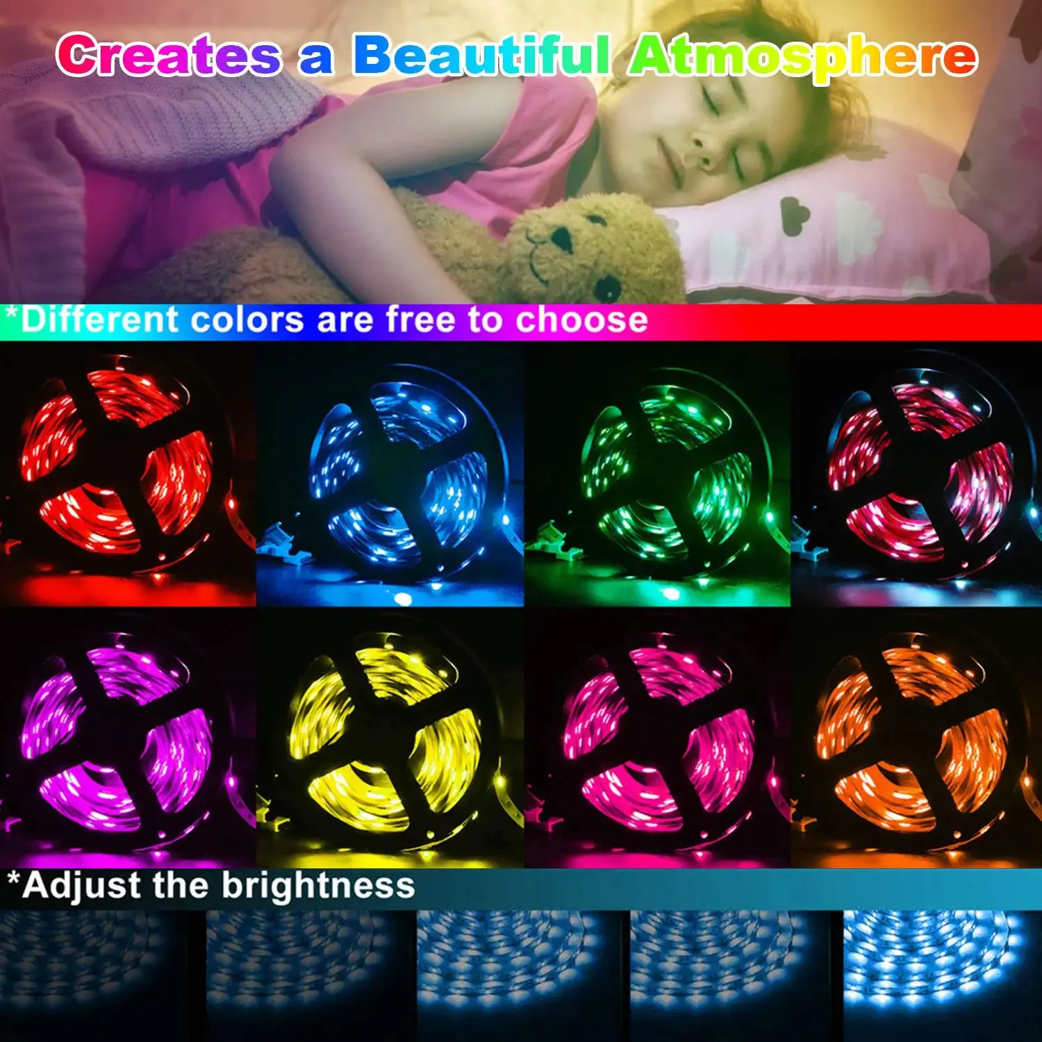 Phone Controller 5V Usb 1 Meter 5M Waterproof IP65 5050 SMD Rgb 120 Led Wifi Smart Led Strip Light with remote for computer pc