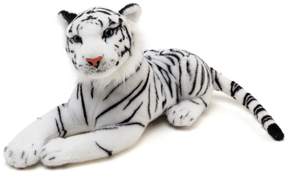 
New Customized sizes Realistic Lifelike Giant Big Plush Stuffed Wild Animal Tiger Brown Whiter Doll 