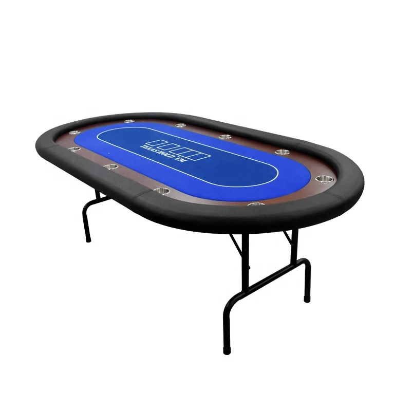 Professional Oval European Wood Drinking Game 10 Players Texas Poker Table Gambling Tables