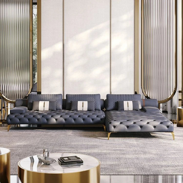 Funiture living room sofas,artistic leather sofa set,Luxury Modern leather Sofa set