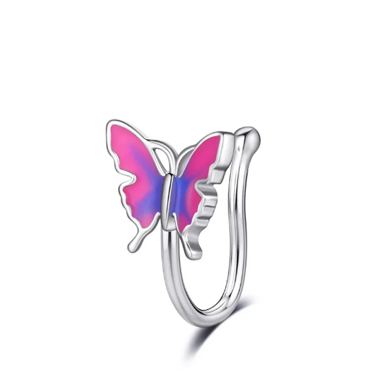 Hot Adjustable Non Piercing Face Faux Nose Ring Popular Butterfly Nose Cuff For Women