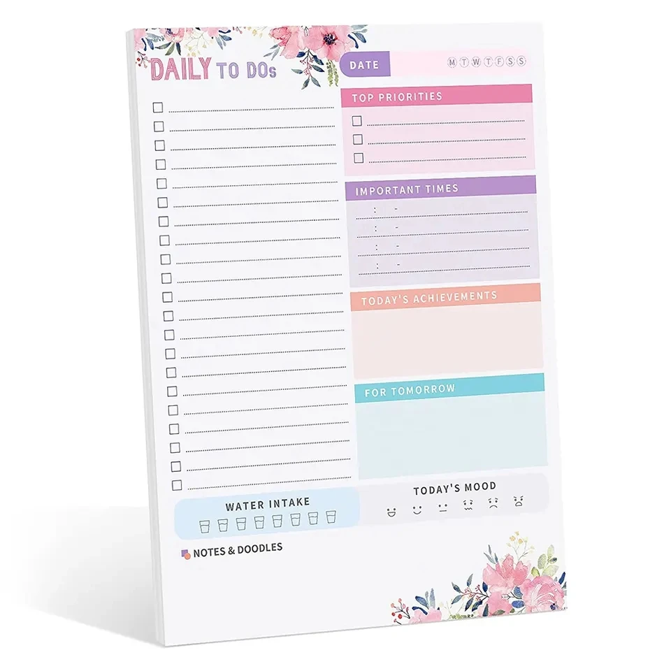 Custom Design Daily To Do List Desk Student School Supply Stationery Sticky Note Notes Pads Tear Off Memo Pad