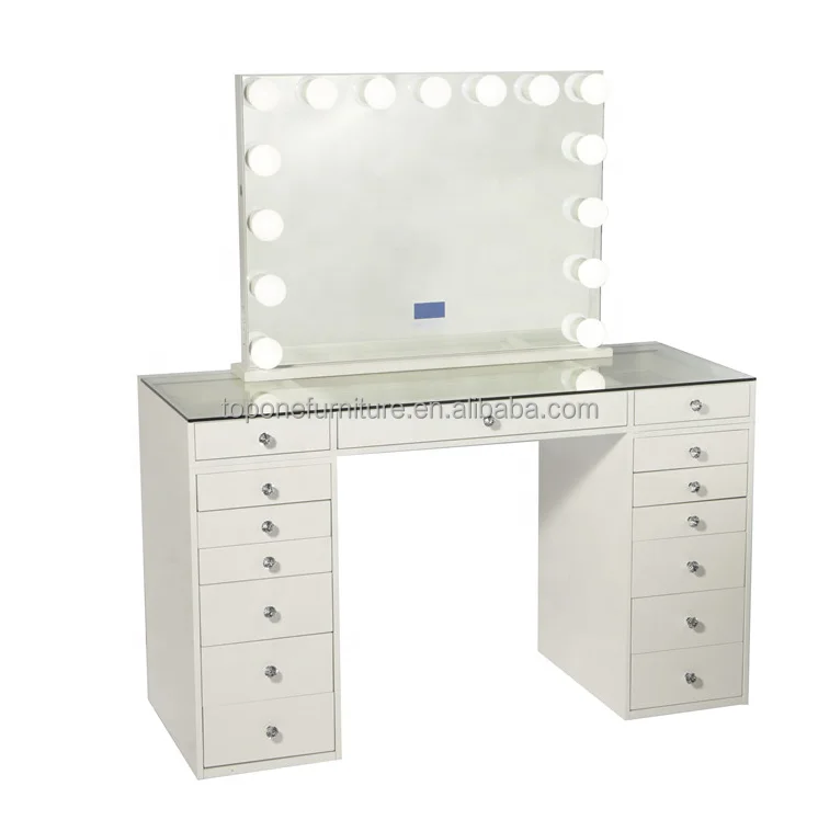 salon lighted makeup vanity make up dressing table with lighted mirror