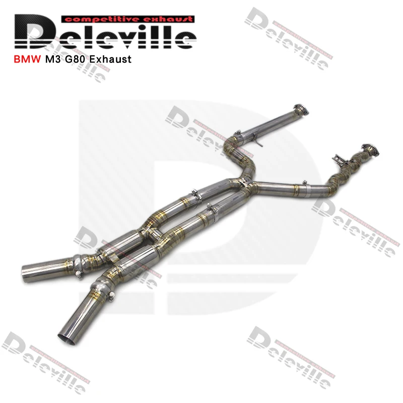OEM Titanium Equal Length Mid Pipe For BMW M3/M4 G80/G82 3.0T 2021-2023 Dual Resonator Auto Exhaust Pipe