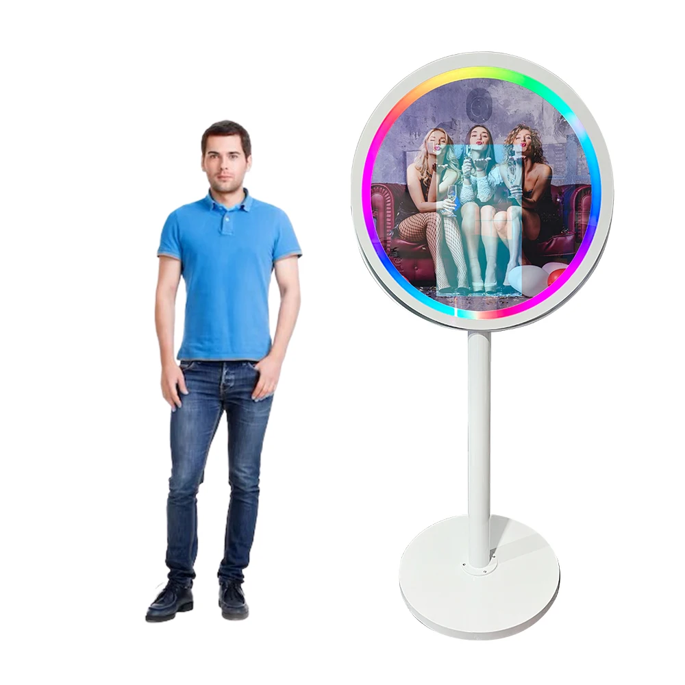 2023 touch screen selfie magic photo mirror booth machine beauty mirror photo booth boat both con camera with pc connection