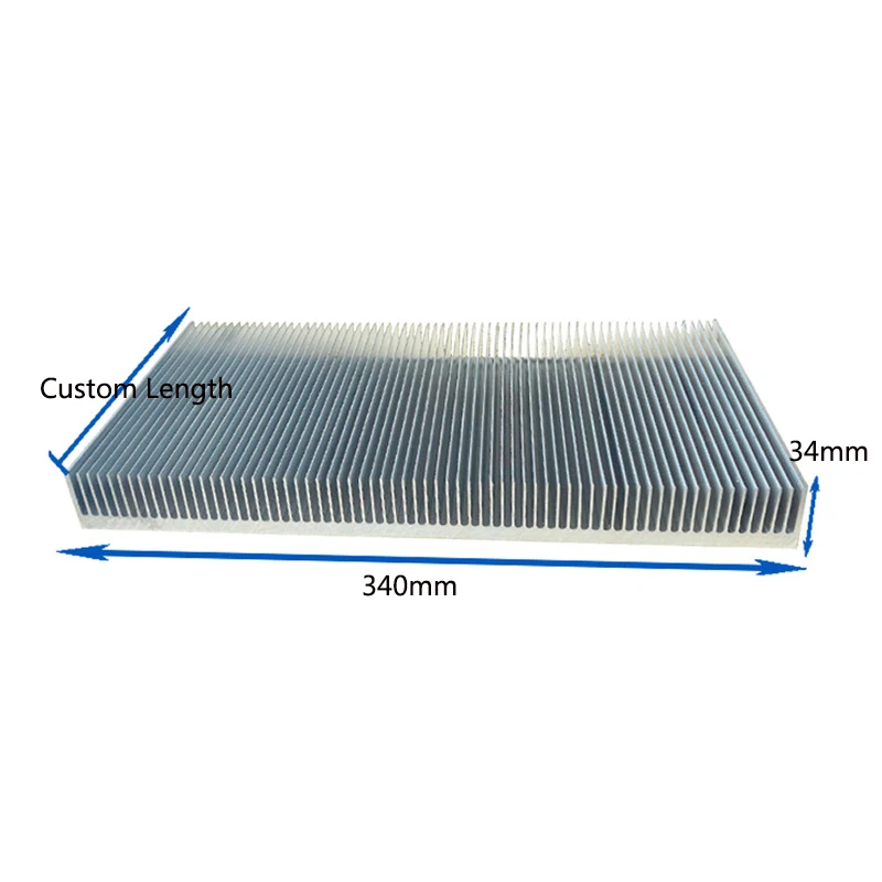 Custom 340 mm Anodized Aluminum Heatsink Extrusion Aluminum Extruded Profile Power Supply Inverter Aluminum Heat Sink