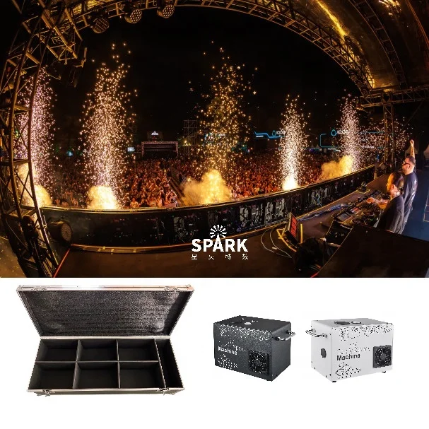 SP 6pcs with flight case Fountain Sparkler Fountain Fireworks Machine Cold Fountain Spark Machine for wedding stage