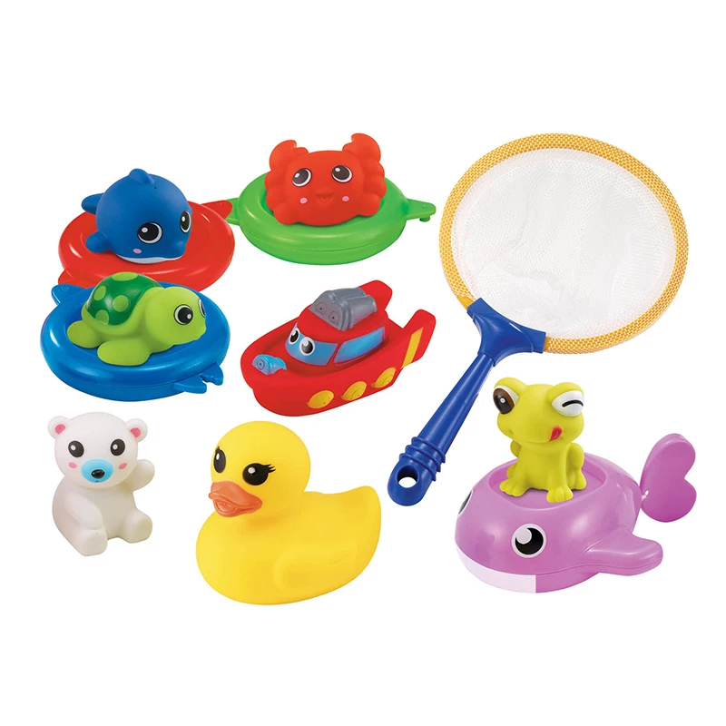 Детские Игрушки для ванны, набор игрушек с распылителем воды для малышей, водный бассейн с рыболовной сеткой, игрушки, подарок для детей