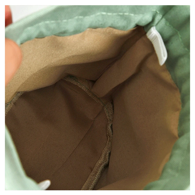 Recyclable Custom Logo Small Large Round Bottom Organic Natural Green Cotton Bag For Storage Double String Pouch Dust Bag