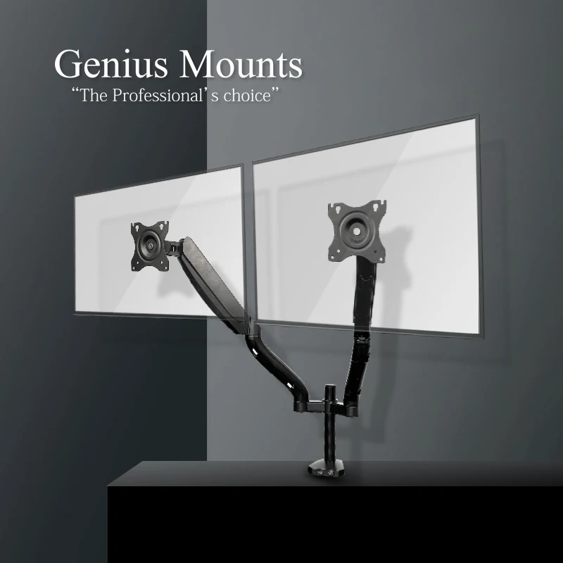 
Monitor Mount LCD LED For 10-27 Inch Long Arm Desk Mount Dual Monitor Stand 