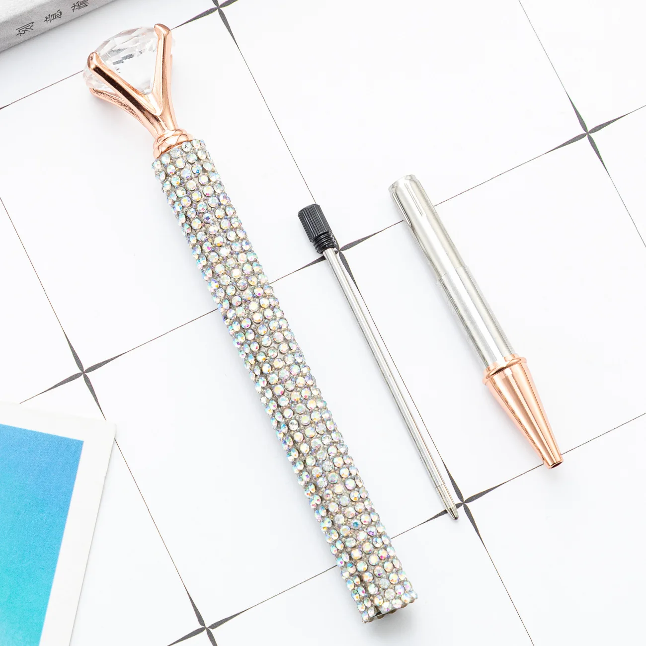 Шариковая ручка с кристаллами, рекламная Персонализированная Алмазная ручка для офисных студентов