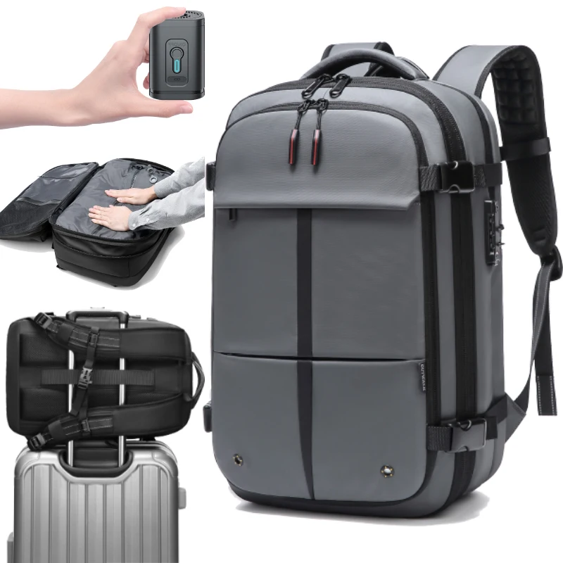 OEM ODM waterproof vacuum laptop backpack airback compression travel backpack anti-theft backpacks fits 17.3 inches laptop bag