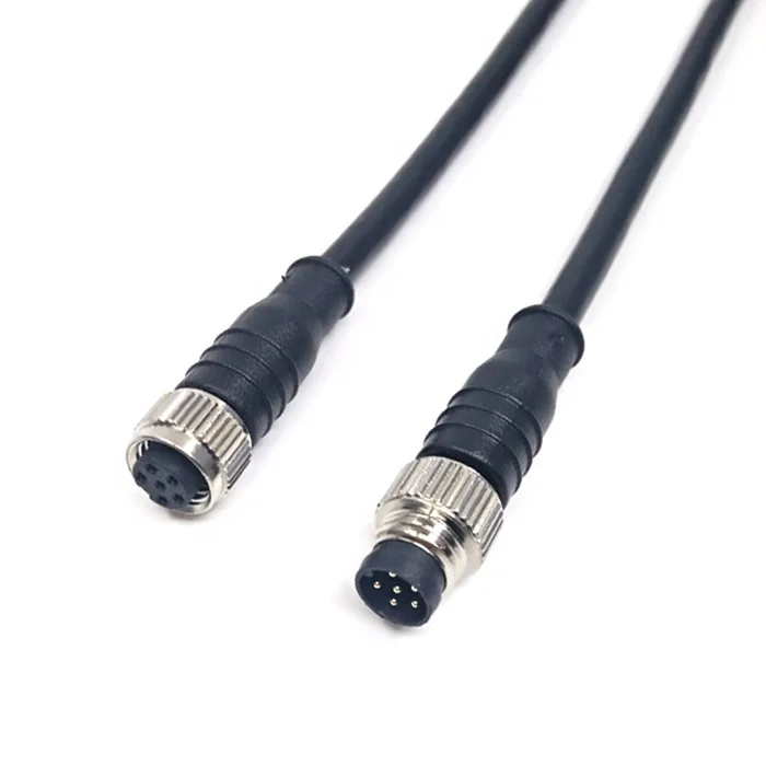 Factory 3 4 6 8 pin female male socket with cable IP67 waterproof straight shielded molded M8 cable sensor cable with connector