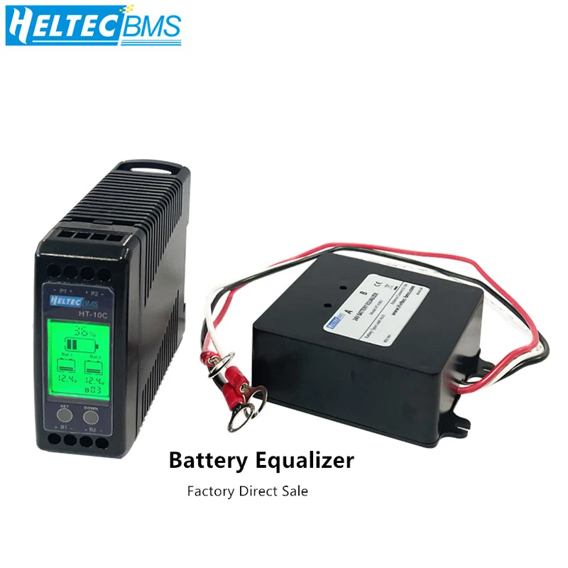 Heltec 12V LCD/LED Battery Equalizer Batteries Voltage Balance Lead Acid Battery Connected Parallel Series for 24/36/48V/96V