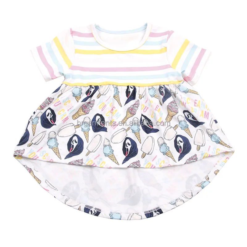 Halloween Kids Clothing Pumpkin Girl Top Milk Silk Fabric Custom Pattern Plus Size