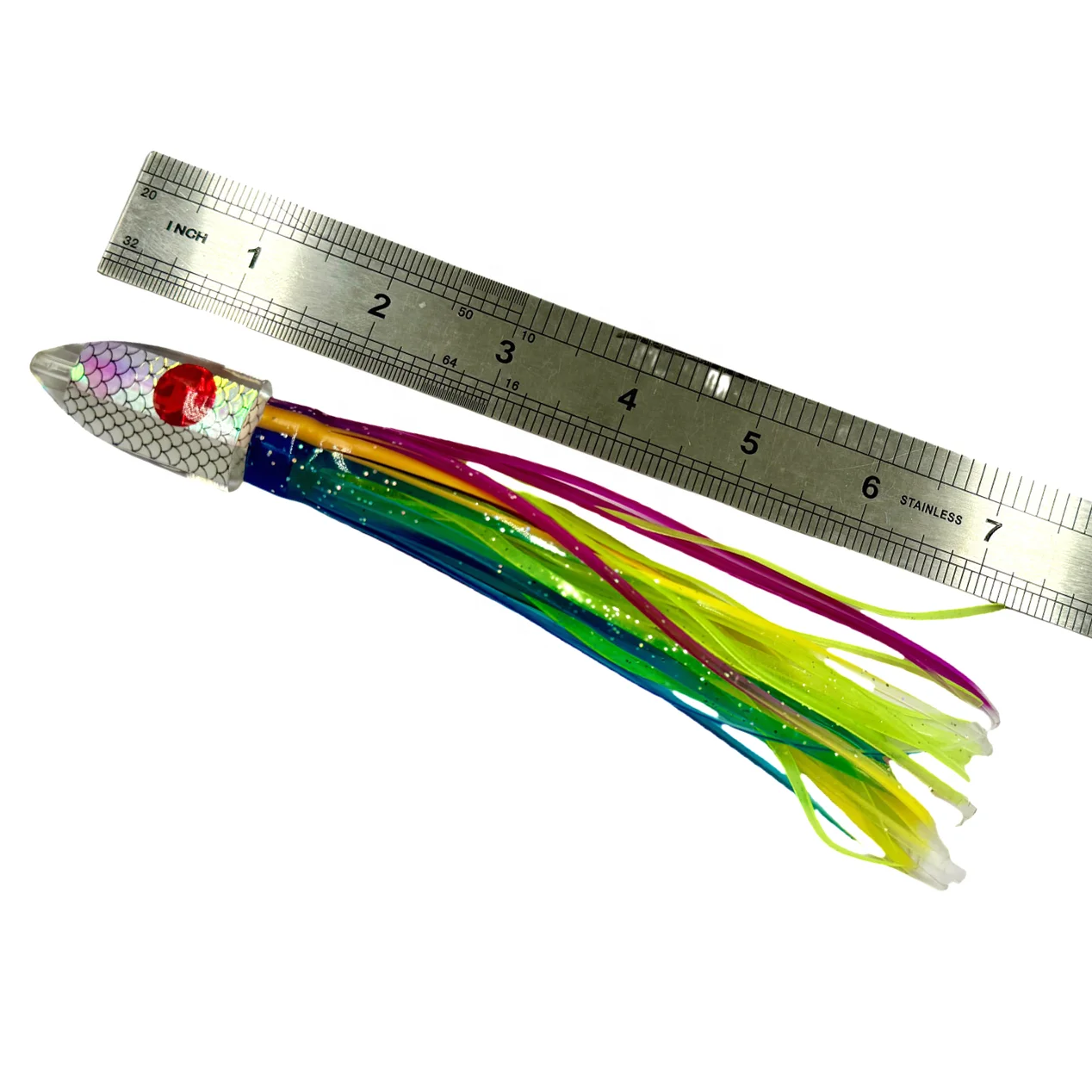 Bullet resin head lure wahoo trolling fishing lure with octopus skirts sea water trolling big game fishing tackle