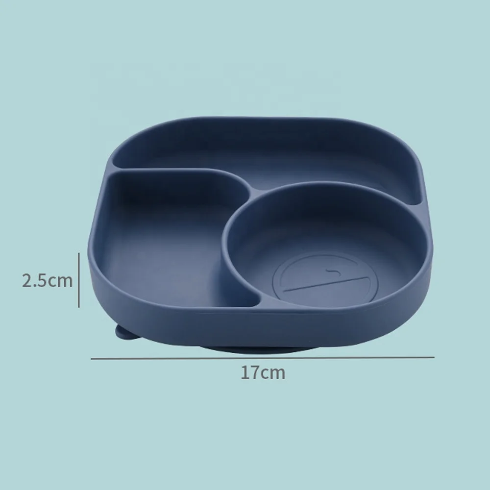 2023 Top Selling Non Slip Dishwasher and Microwave Safe Divided Unbreakable Baby Silicone Suction Plate
