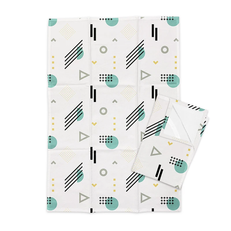 NO MOQ custom digital print organic cotton linen kitchen flour sack tea towel