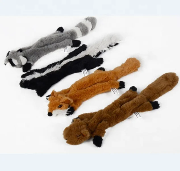 Wholesale Plush Animal Dog Toy Set Value Pack 5 Squirrel Squeaky Toys Unstuffed Chew dogs Toy