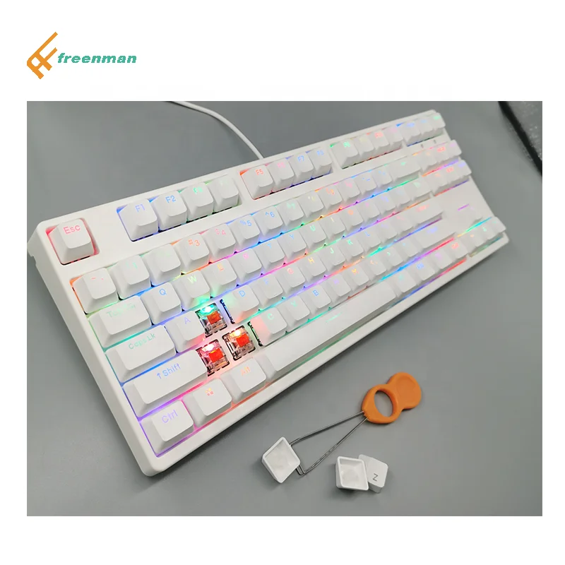 Проводная Беспроводная Механическая игровая клавиатура со съемным кабелем типа C, Игровая клавиатура для ноутбука, настольного ПК с многоцветными клавишами