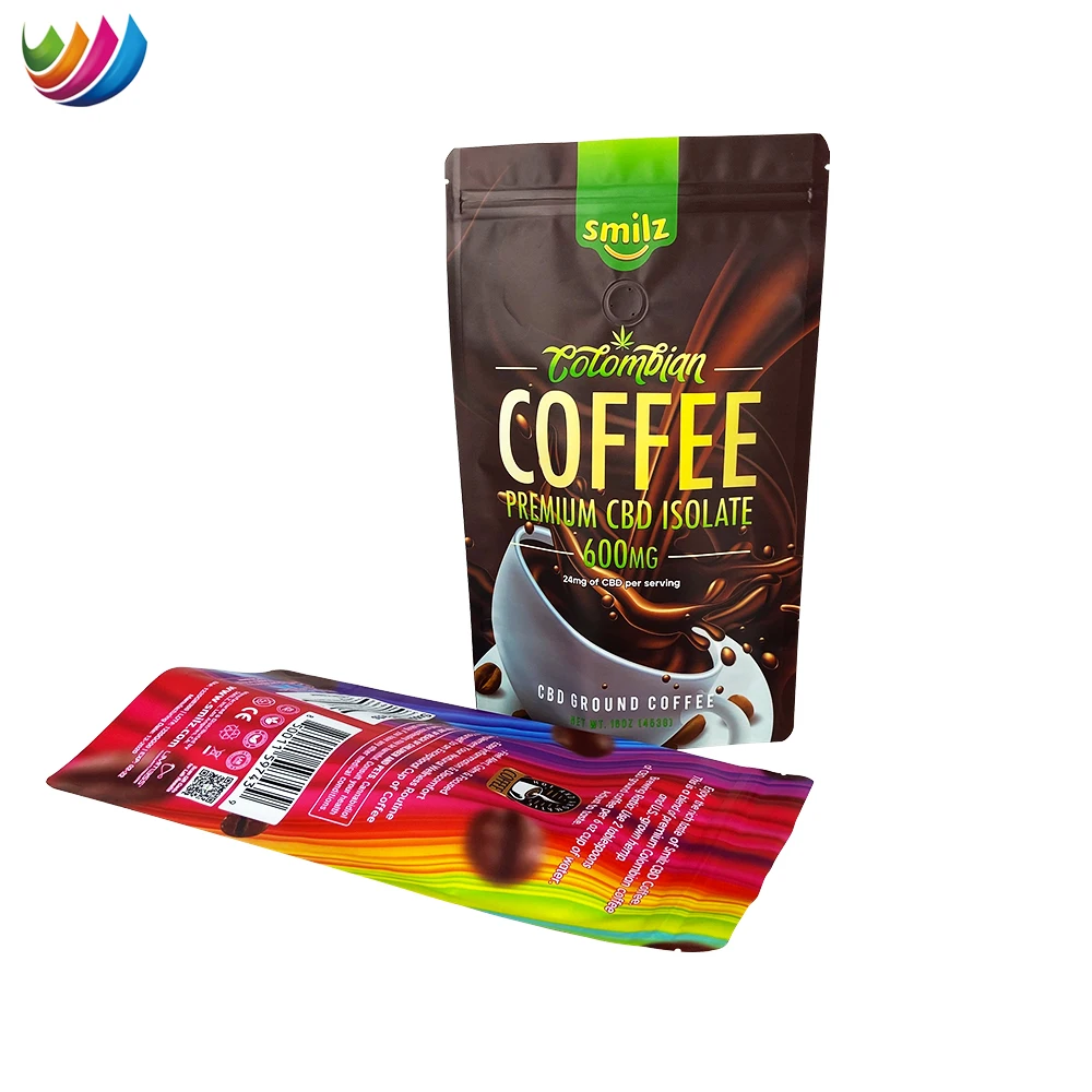 Custom printed 50g 250g 500g 1kg stand up pouch packaging wholesale coffee bag with valve and zipper