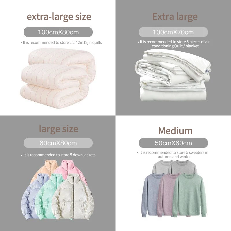 Eco-Friendly Space Saving Transparent Plastic Travel Vacuum Clothes Compressed Storage Bags  For Luggage