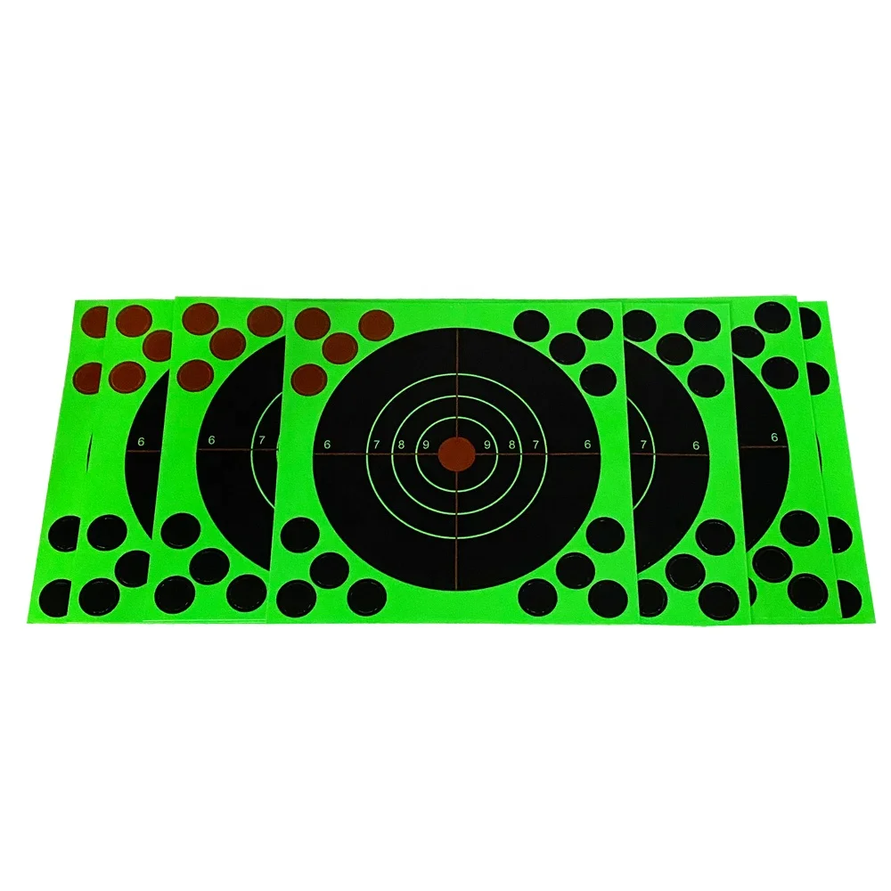 Bright green bulls~eye splash splatter Adhesive shooting Paper Target