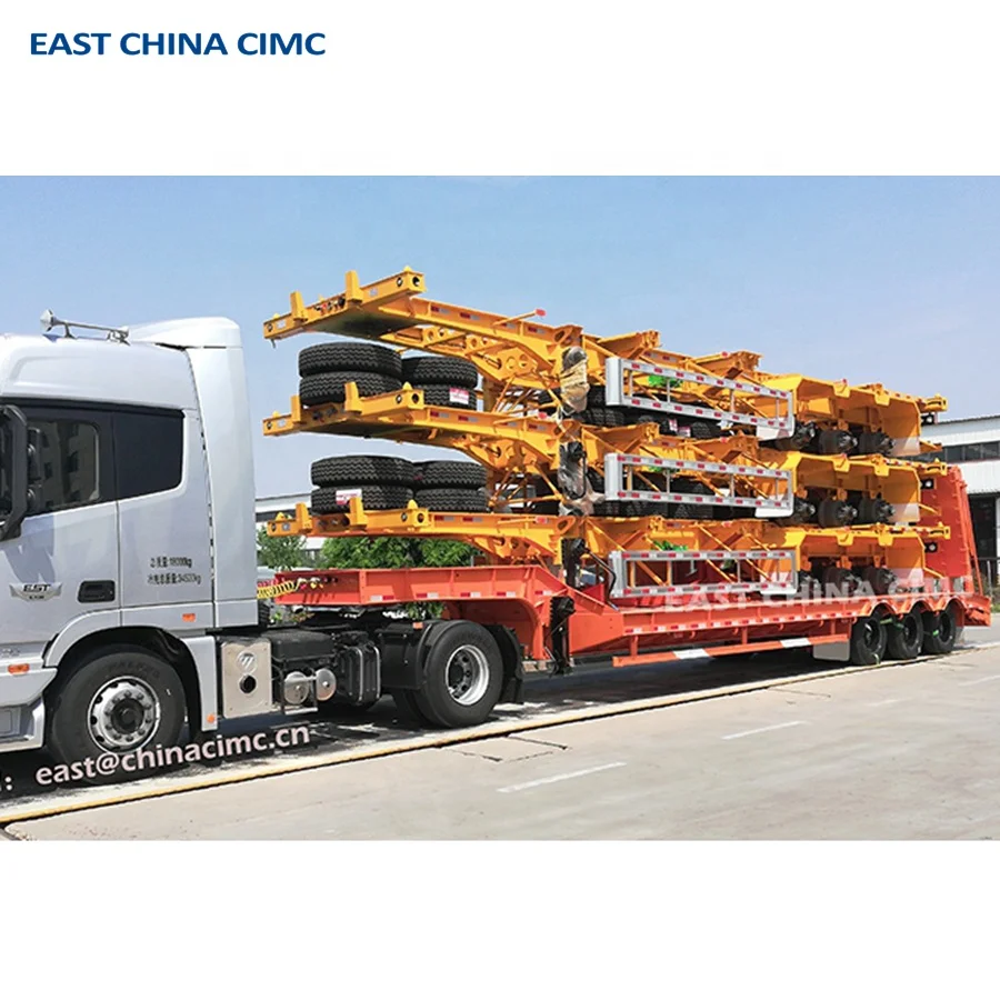 Best Price CIMC 3 Axles 40ft Skeleton Container Chassis Truck Trailer With Twist Locks