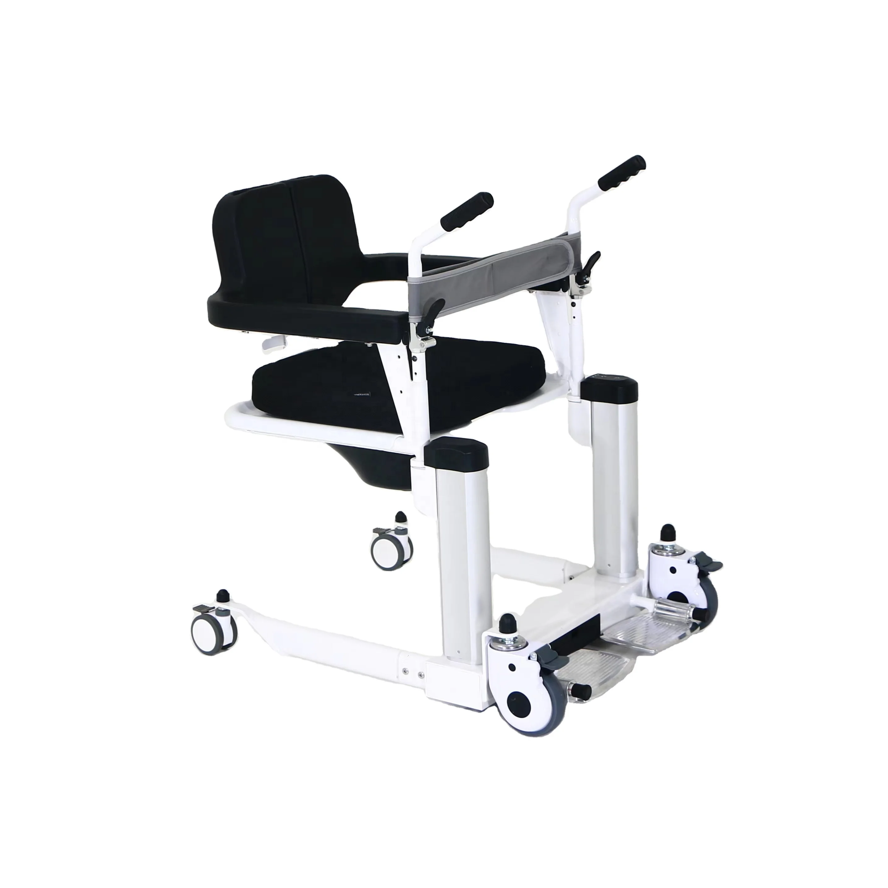 Waterproof dual motor wheelchair shower commode electric lifting patient transfer wheel bath chairs for disabled handicaps