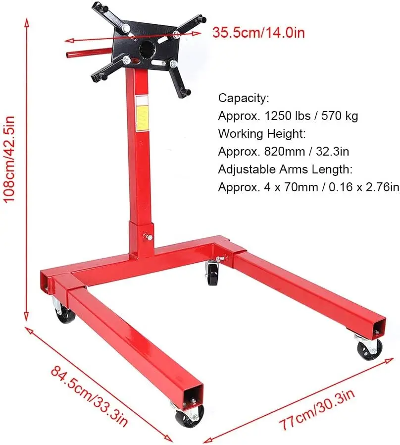 GTYPRO 1000 lbs Engine Stand Universal Car Engine Gearbox Mount Support Stand Workshop Maintenance Equipment