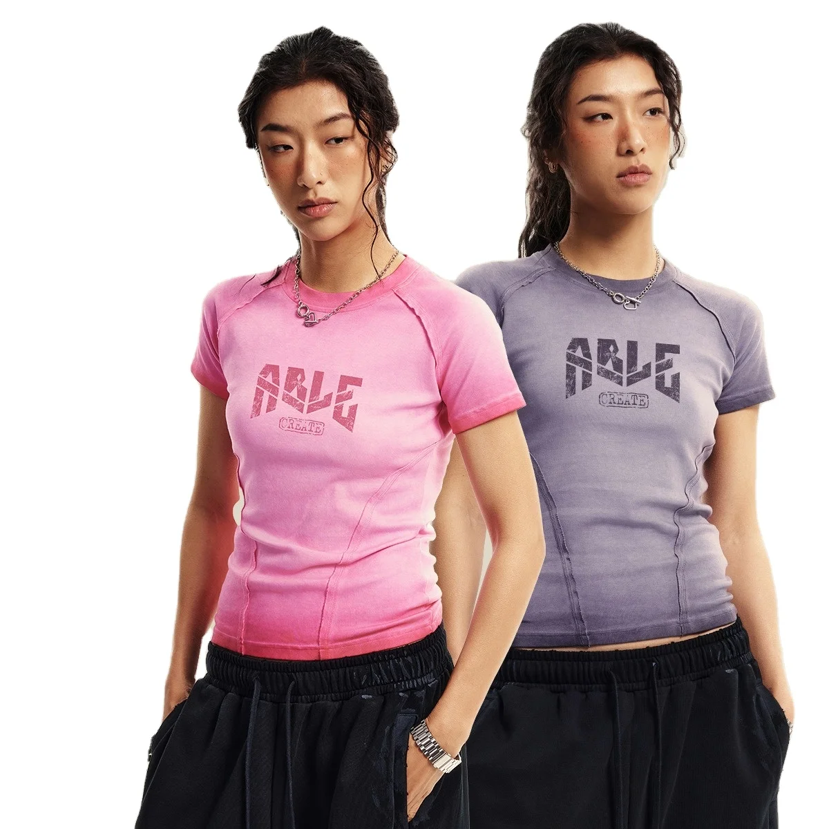 Women washed vintage faded t shirts slim fit tshirts casual trendy lady clothes garment top ready to ship custom design