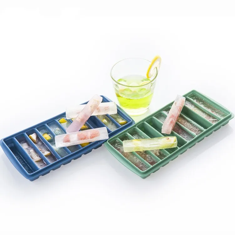 Silicone Ice Cube Tray Long Ice Stick Tray without Lid Rectangular Narrow Stick Reusable Easy Release