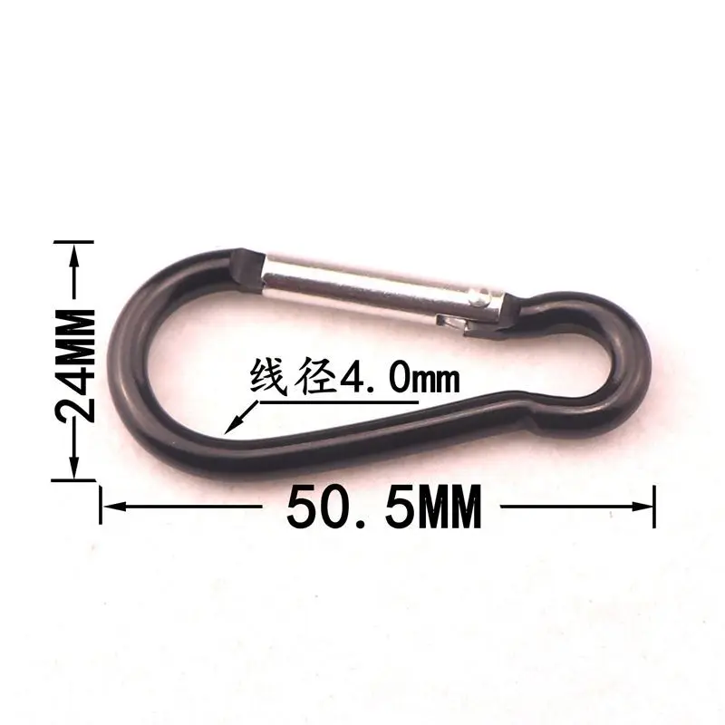 Hot sale 50mm colorful carabiner affordable high quality modern design carabiner clips for bottle bags and chargers