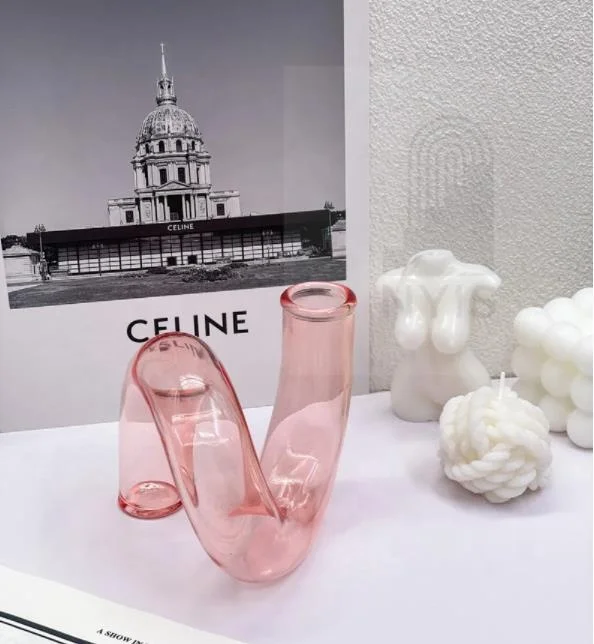 Custom Home Decor Retro glass candle holder colored candlestick set