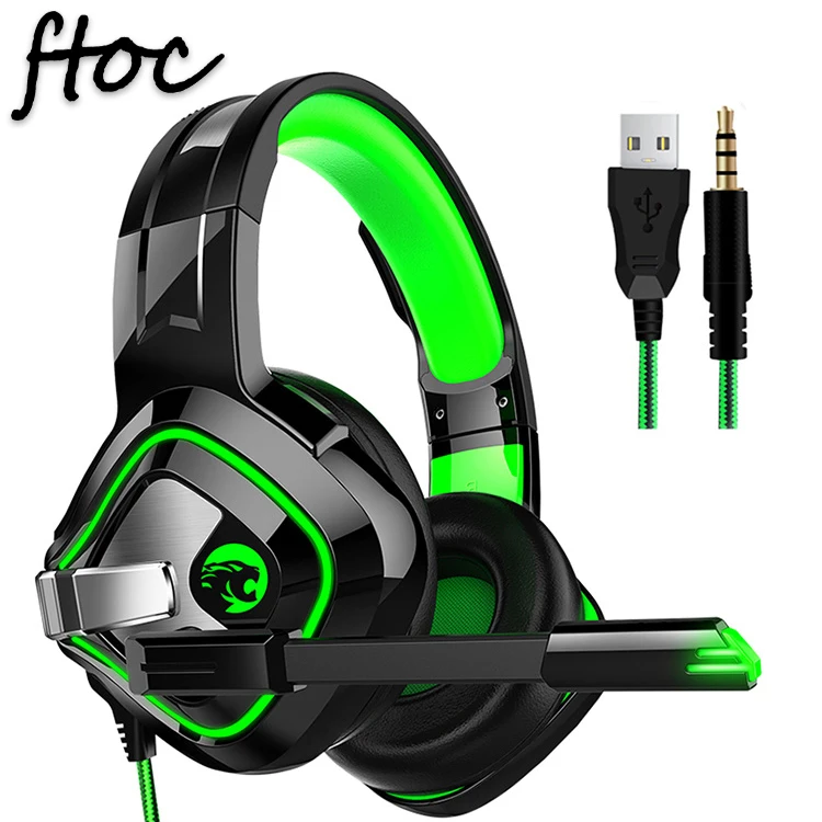 Hot Selling RGB LED Marquee Headband Noise Cancelling Wired Gaming Headset 7.1 Headphones With Microphone