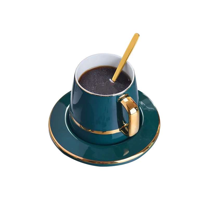 Первоклассная аутентичная креативная керамическая чашка в скандинавском стиле домашняя ретро элегантная чашка для послеобеденного чая кофейная чашка блюдце набор из трех предметов