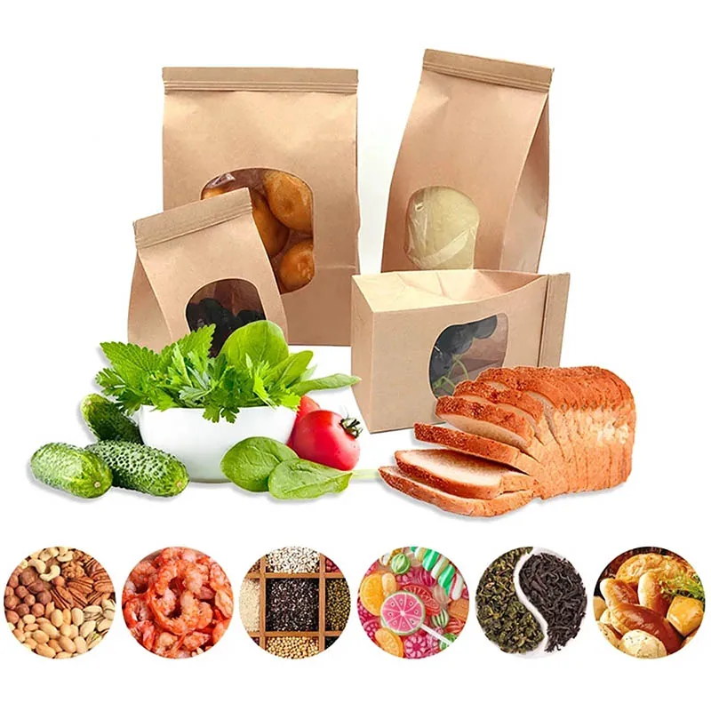 Ruizhuo Bakery Bags With Clear Window Gift Packaging Halloween Christmas Biscuit Candy Food Bread Snacks Baking Takeaway Bag