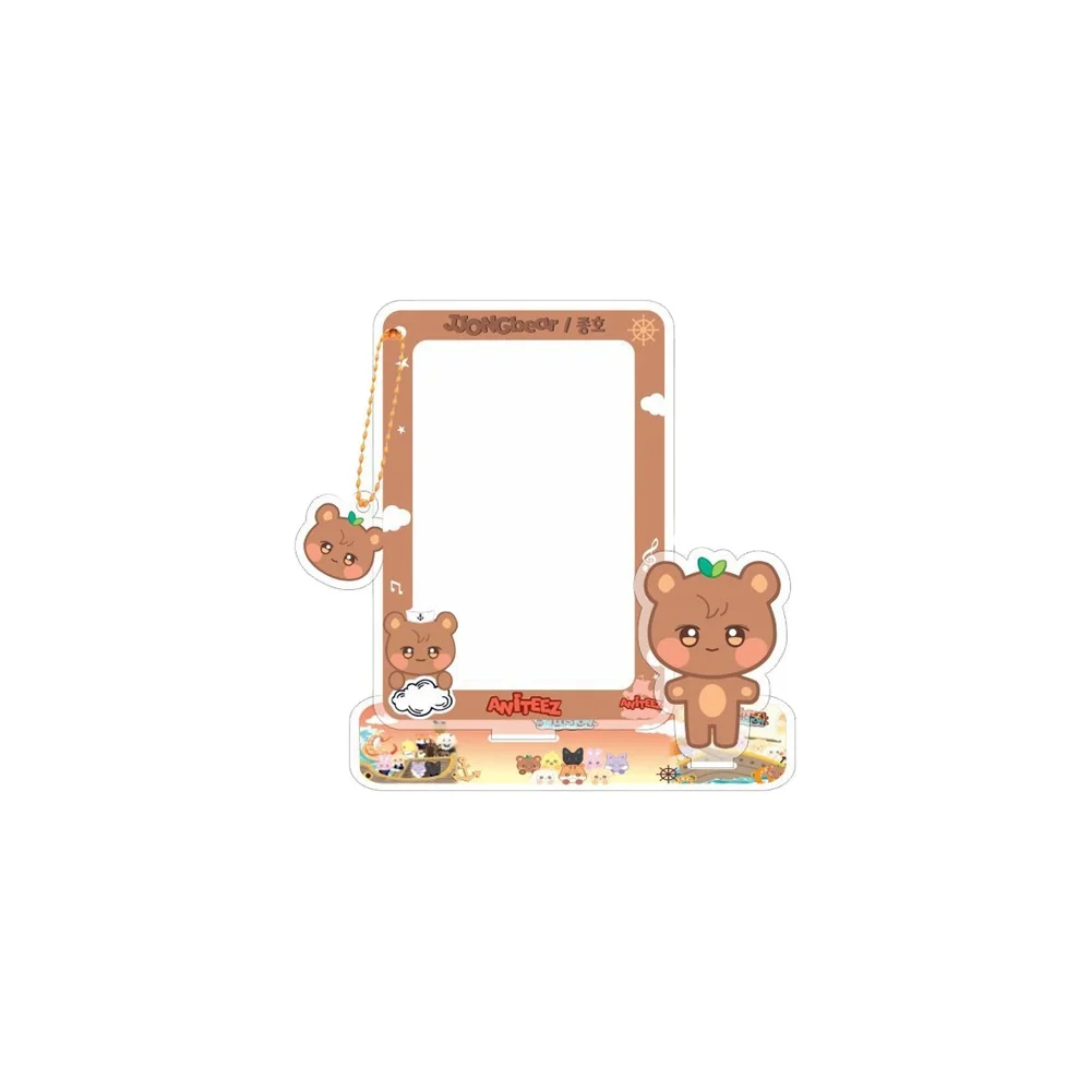 KPOP ATEEZ ANITEEZ Cartoon Photo Frame Cards Holder Stand Figure Model Yeosang Seonghwa Jongho Photocard Display Model Fans Gift