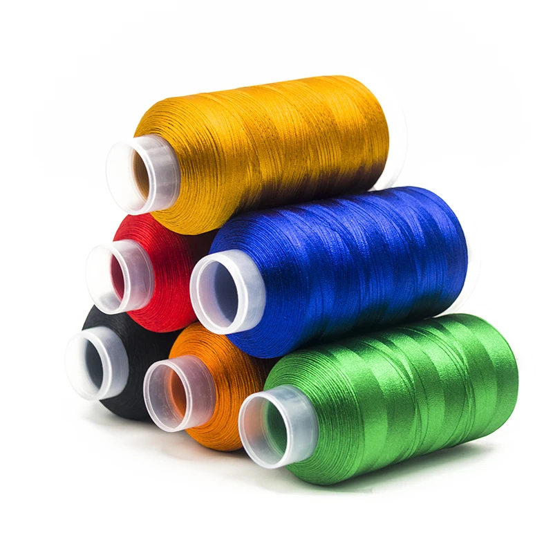 
100% Polyester embroidery thread 120 d 5000m Hilos bordados de poliester Wholesale Polyester Embroidery Thread For Embroidery 